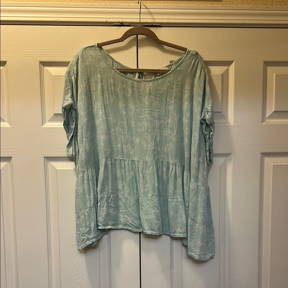 Women's Light Blue Top 3X plus size top